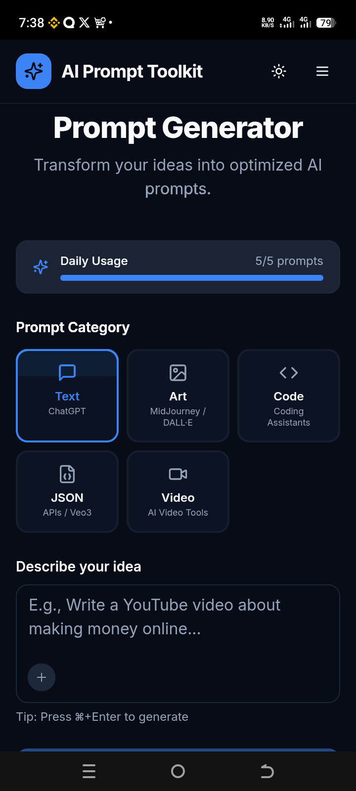 AI Prompt Toolkit preview